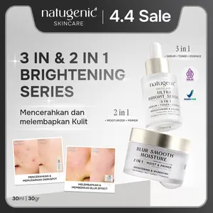 [Paket Special RIZFEBYYYY] NATUGENIC - Paket Budling Buy SERUM get FREE MOIST - NATUGENIC - 3 IN 1 SERUM+TONER+ESSENCE (ULTRA BRIGHT SERUM) 30ml | Spots Treatment ,Calm Redness, BPOM