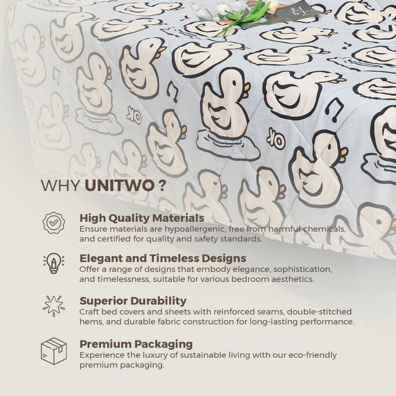 UNITWO [BED COVER ONLY] Bedcover Motif Korean Pastel Color Bed Cover Collection Ukuran Single  Queen  King - Hanya Selimut 180X200 160X200 120X200 3
