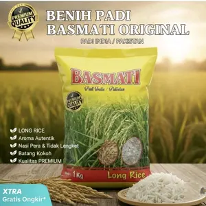 BENIH BIBIT PADI BASMATI  Aromatik KEMASAN 1 KG Padi