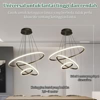Gambar Lampu Gantung Kristal Modern 3-Cincin Lampu Gantung Ruang Tamu Kamar Tidur 3 Warna Lampu Hias - Emas+Remote dari GOGEOUS Store Kab. Tangerang 3 Tokopedia