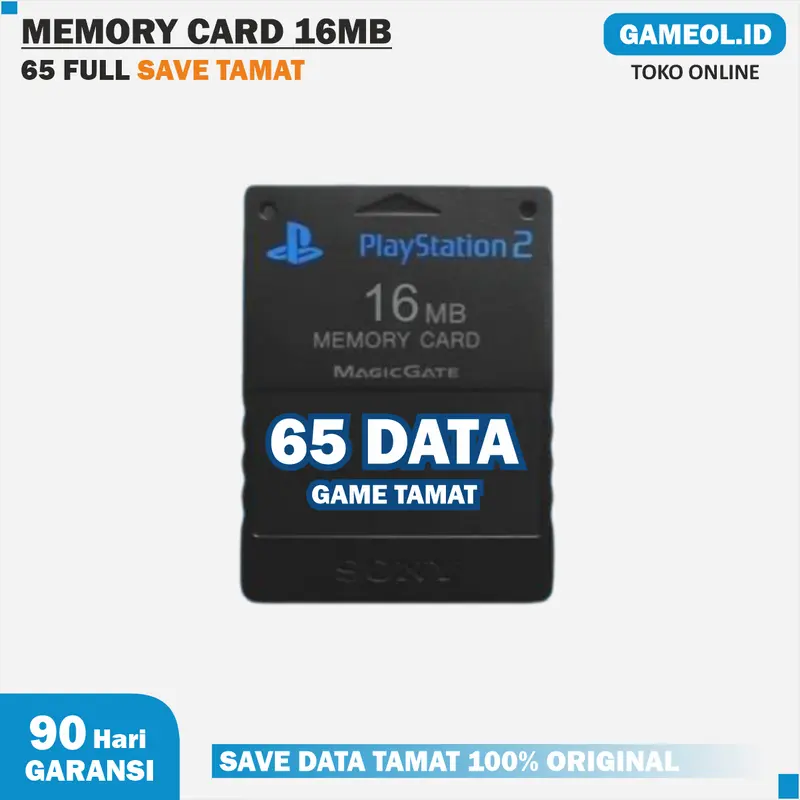 Memory Card 16MB PS2 Save Tamat 65 Game Favorit 0