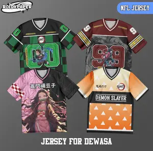 NFL Jersey Edisi Demon Slayer Series Laki-laki Perempuan DryFit Full Printing Sublime Bahan Nyaman Cocok Untuk Olahraga Dan Sehari-hari
