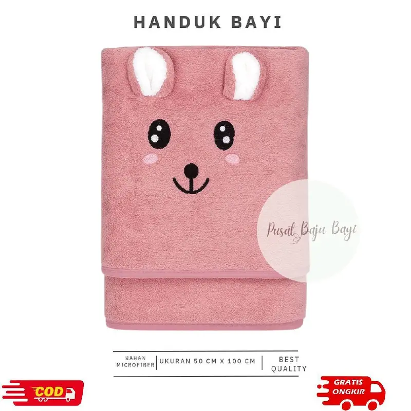 Handuk Bayi Lembut Microfiber / Handuk Anak Premium Berkarakter 50x100cm 2