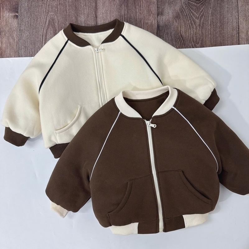 [BeHan] Áo khoác bomber nỉ bông trần bông dày dặn ấm cho bé 8-21kg - A25B158