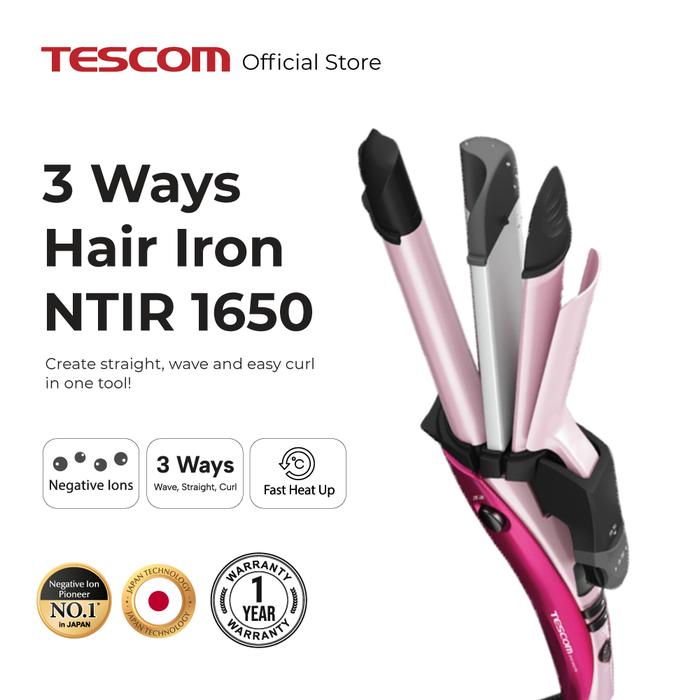 Gambar Tescom Catokan Pengeriting Rambut 3 ways Hair Iron NTIR1650 dari Tescom Indonesia Kota Bekasi Tokopedia