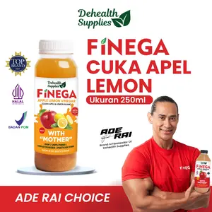 FINEGA CUKA APEL LEMON 250ml Kemasan Botol Plastik