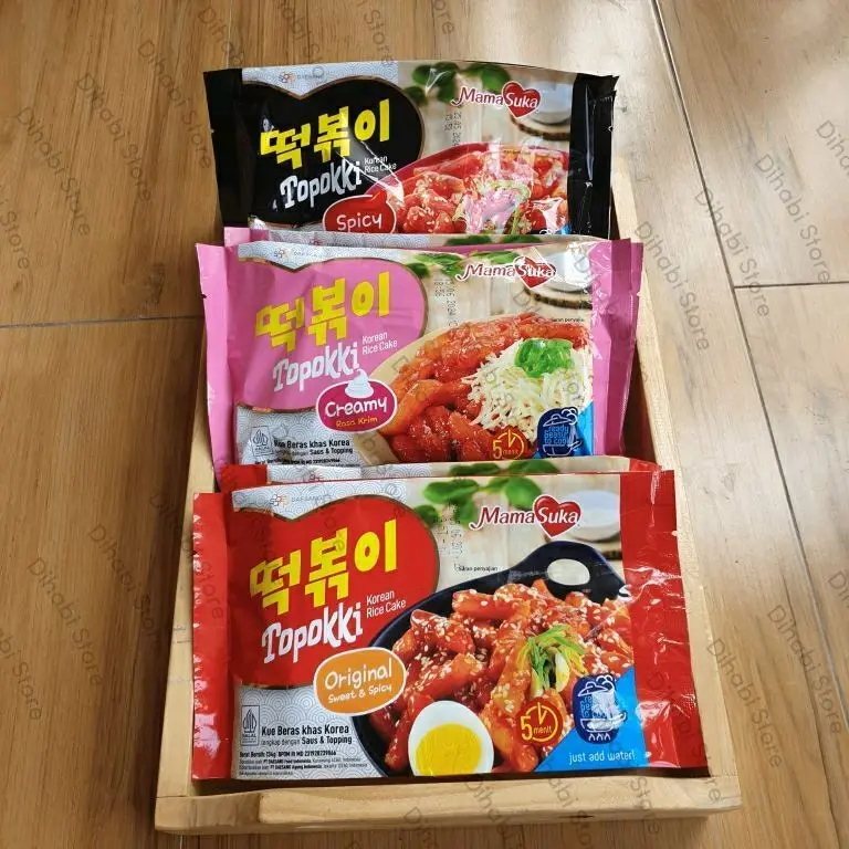 Mamasuka Topokki Korean Rice Cake Original , Creamy , Spicy 134 Gram Makanan Food 1