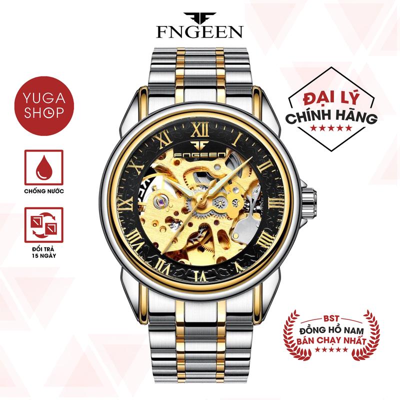 Đồng Hồ Cơ  CF4 Fngeen số la mã có dạ quang, mặt kính vòm TẶNG HỘP ĐỒNG HỒ CHÍNH HÃNG, DỤNG CỤ CẮT DÂY, VÒNG TAY ( SỐ LƯỢNG QUÀ TẶNG CÓ HẠN )