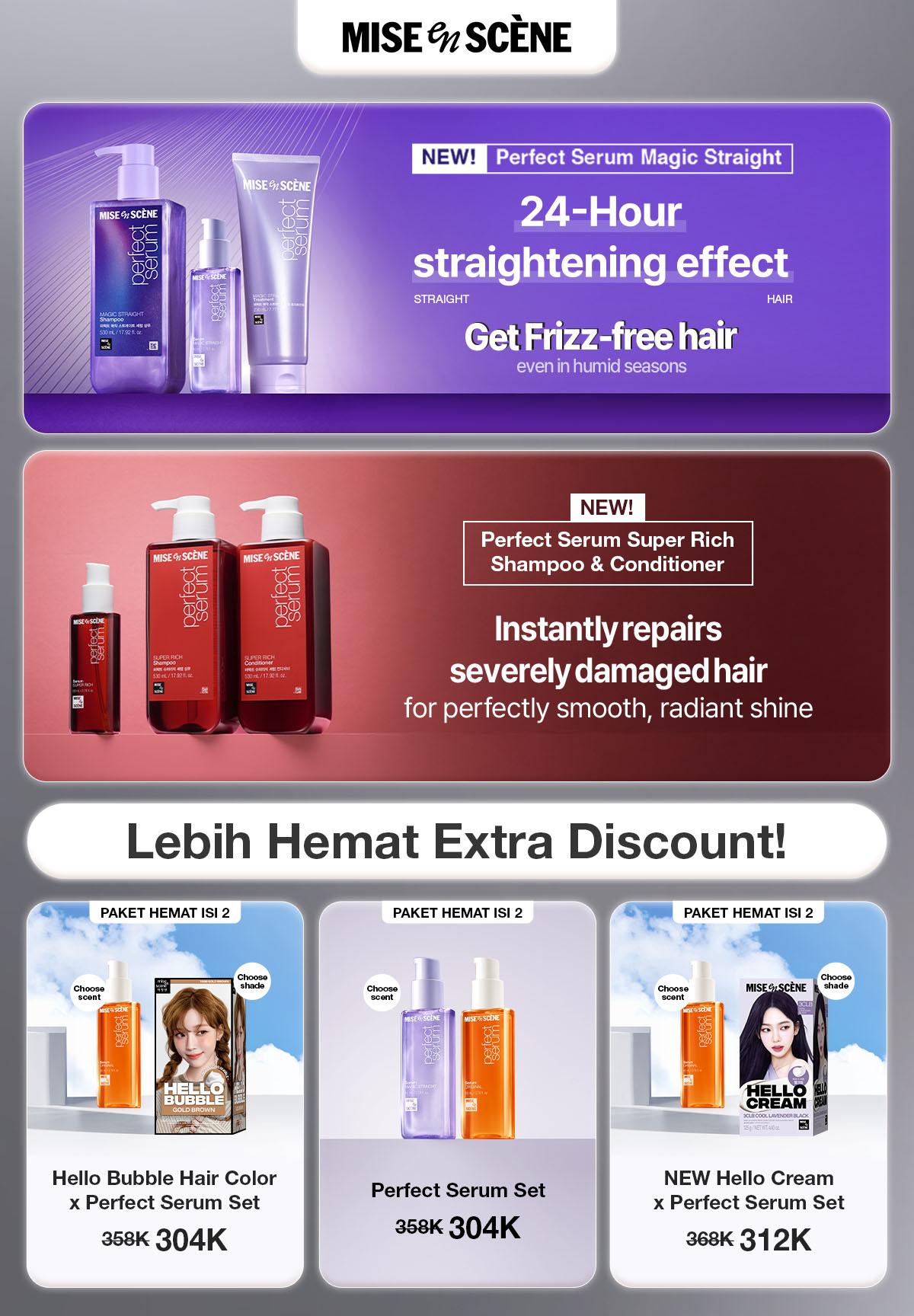 [PAKET HEMAT ISI 2] mise en scene Hello Cream Twin Pack (Choose Shade) - Hair Color 2025 Pewarna Rambut dengan Formula Gel Cream Tanpa Amonia