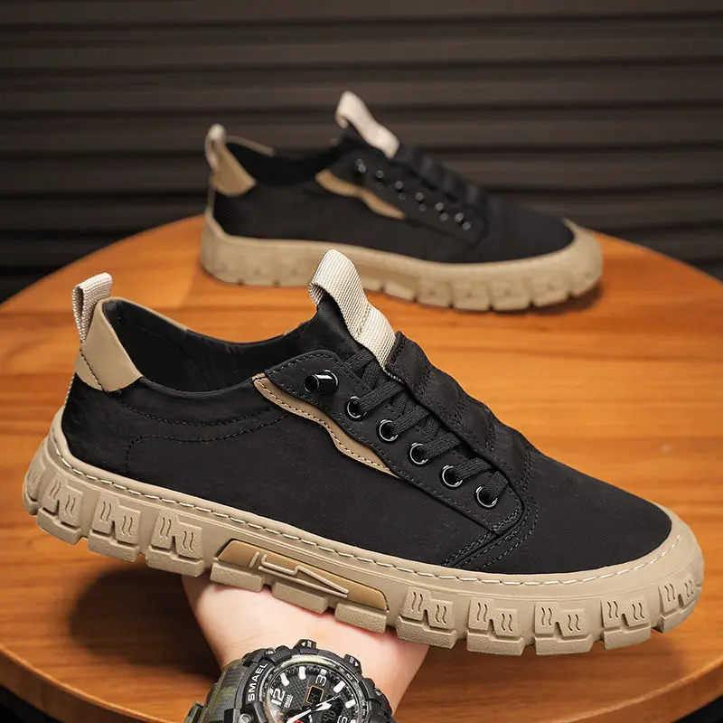 Sepatu Pria Original 2025 Casual Cowok Dewasa Untuk Sport Running Kuliah Sekolah Kasual Kerja Sneakers Hitam A10 5