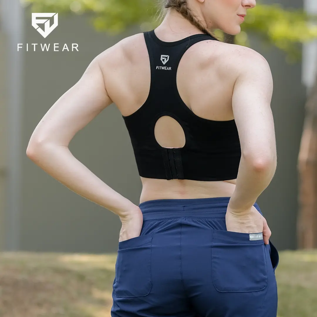 SportBra Olahraga (Fitness,Zumba,Yoga) RIBBED CROP FITWEAR [BLACK] Sport Zumba