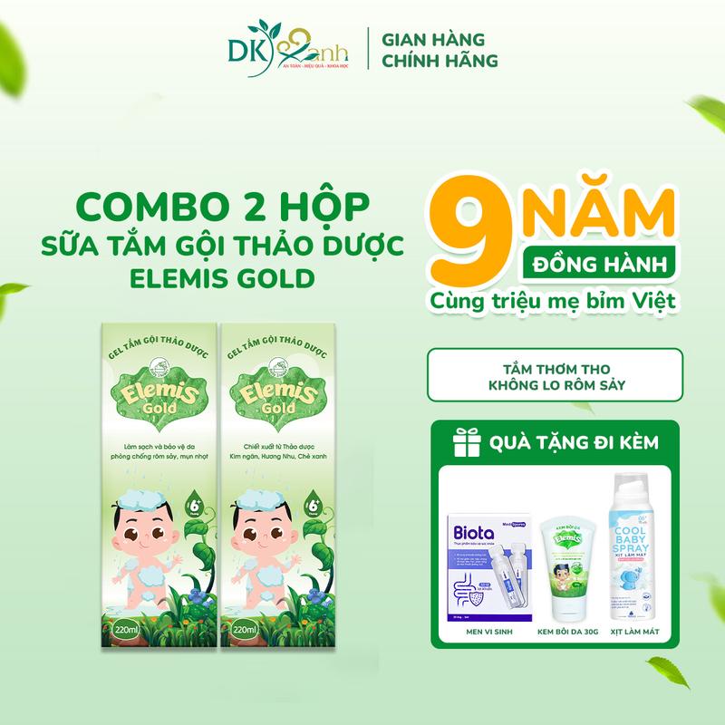  Combo 2 Sữa Tắm Gội Thảo Dược Cho Bé Elemis Gold - Dược Khoa Xanh 