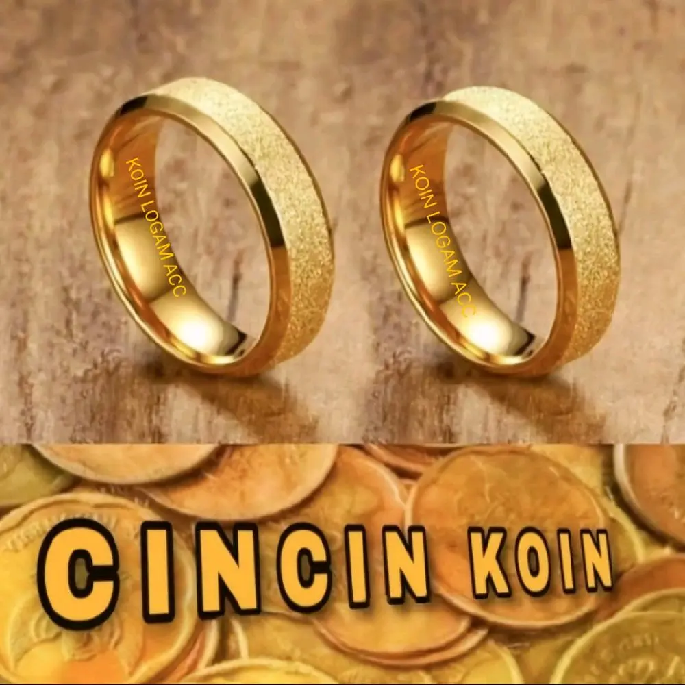 Cincin Dewasa Motiv Pasir Terbuat dari Bahan Koin Logam 1991-1992 ANTI KARAT Rings