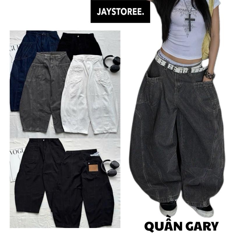  GARY DENIM PANTS - Quần Jeans Trơn Ống Cong vải washed màu ĐEN TRẮNG XÁM form Unisex nam nữ - Quần bò Jaystoree 