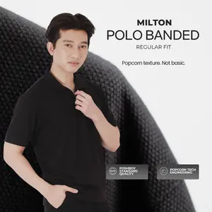 POSHBOY Polo Shirt Banded Milton - Polo Shirt Pria Lengan Pendek Kaos Berkerah Pria