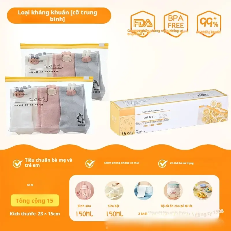 Túi Nhựa Bảo Quản, Đa Năng, Gia Dụng Cấp Thực Phẩm, Thích Hợp Cho Tủ Lạnh, Tủ Đông, Đặc Biệt, Tự Niêm Phong, Để Bảo Quản 4