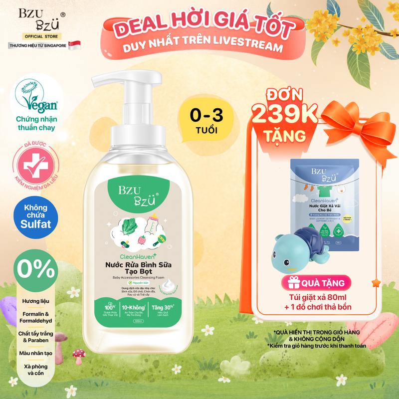 Nước Rửa Bình Sữa, Rau Củ Quả Và Đồ Dùng Em Bé Thuần Chay BZU BZU Baby…