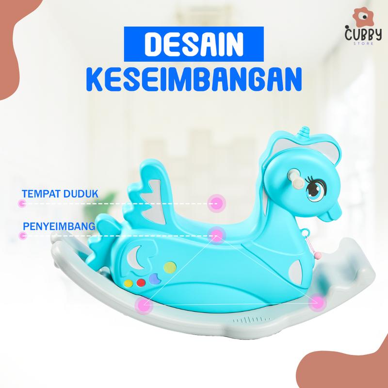 Mainan Kuda-Kudaan Anak Rocking Horse 334 Unicorn - Kuat Hingga 50 KG - Toys 6