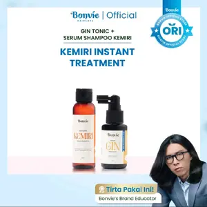 Paket Bundling Special Combo ! Bonvie Kit Shampoo Kemiri 100ml + Gin Tonic 60ml (Hairfall & Growth) Package - Perawatan Haircare