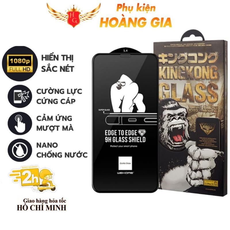 L2 Kính cường lực iphone kingkong iP 11 pro max 16e 17 18 Pro max 14 pro max 7 8 Plus xsmax xr 11 13 promax 15promax 16Plus full màn 3d