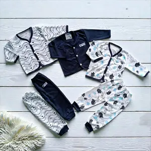Ihsan_baby 3 Setelan Baju Bayi Baru Lahir Lengan Panjang SNI VIEARBABY Parsel Bahan PE Double Soft High Premium Ukuran 0-3 Bulan