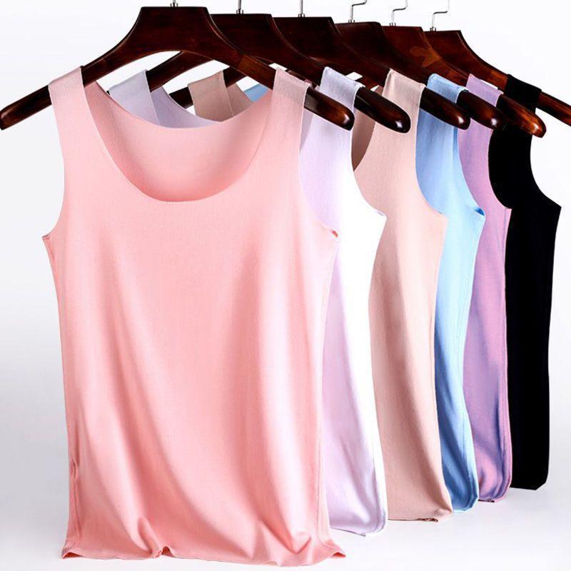 Product Introduction of Women Summer Tight fit No trace Tanks Camis Vest Fashion Casual Sleeveless Ladies Street Tanks Tops Tees Hotsweet Bra B3192 2
