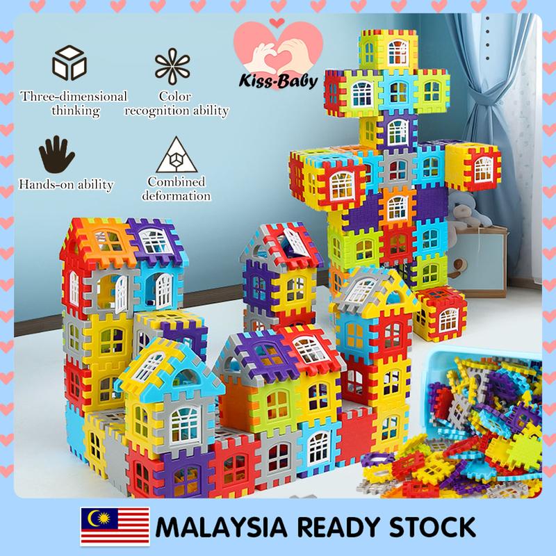 50/100/240pcs House Building Blocks For Kids Assemble Toys Building ...