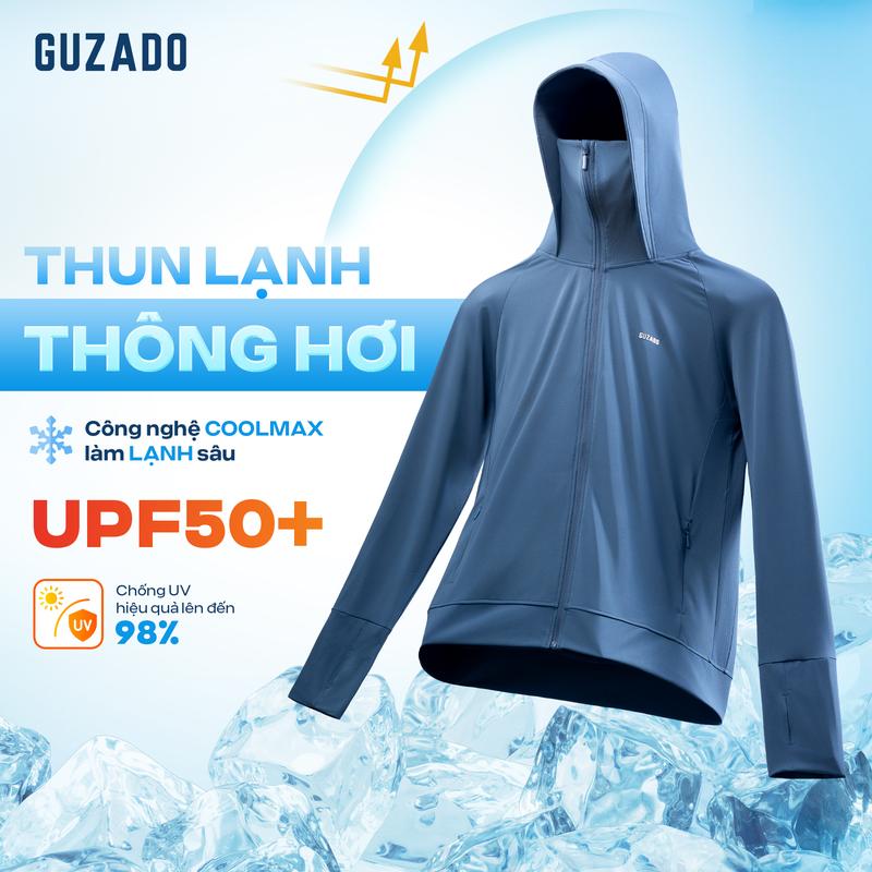 Áo chống nắng Guzado Bản Update Vesion 2 (Có kiểm định) Vải Thun Coolmax 5 Màu Basic Thông Hơi, Thấm Hút, Co Giãn 4 Chiều, Chống UV Sport GCN01 -GCCN25S001