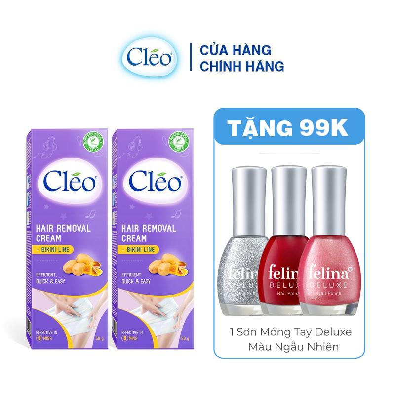 [OFF] Combo 2 Kem Tẩy Lông Bikini, Chuyên Tẩy Lông Vùng Kín Cho Nữ, Tẩy Lông Vùng Kín Nam Cléo 50G
