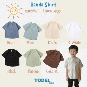 Todei.kids Kemeja Atasan Lengan Pendek Anak Laki Laki Casual Linen Angel Premium 1 Sampai 6 Tahun / Kemeja Koko Handa