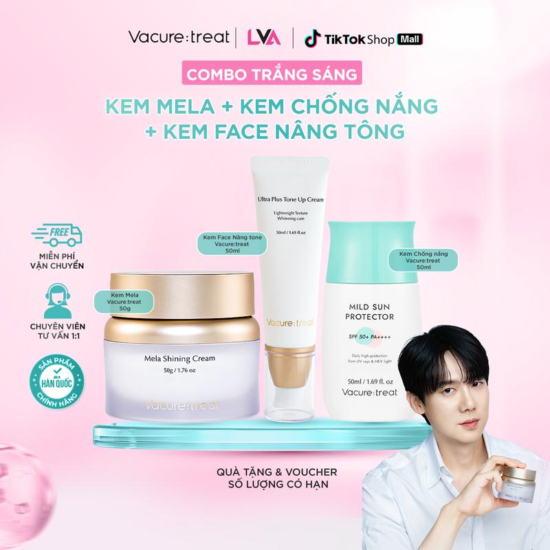  Combo Trắng Sáng Kem Mela + Kem Chống Nắng Mild Sun Protector + Kem Face Nâng Tông Da 