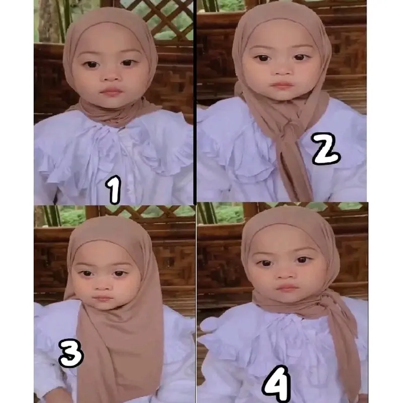 Pasmina Jersey anak 0-3 tahun Pashmina Instan Muslim Jilbab 3