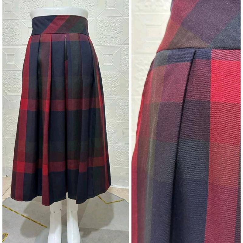 Rok Midi Flanel Kotak-kotak | Rok Tartan | Rok Flanel | Rok Midi Flanel | Rok Midi Semiwool | Rok Korean Style | Rok Midi Kekinian Pendek Dewasa 1