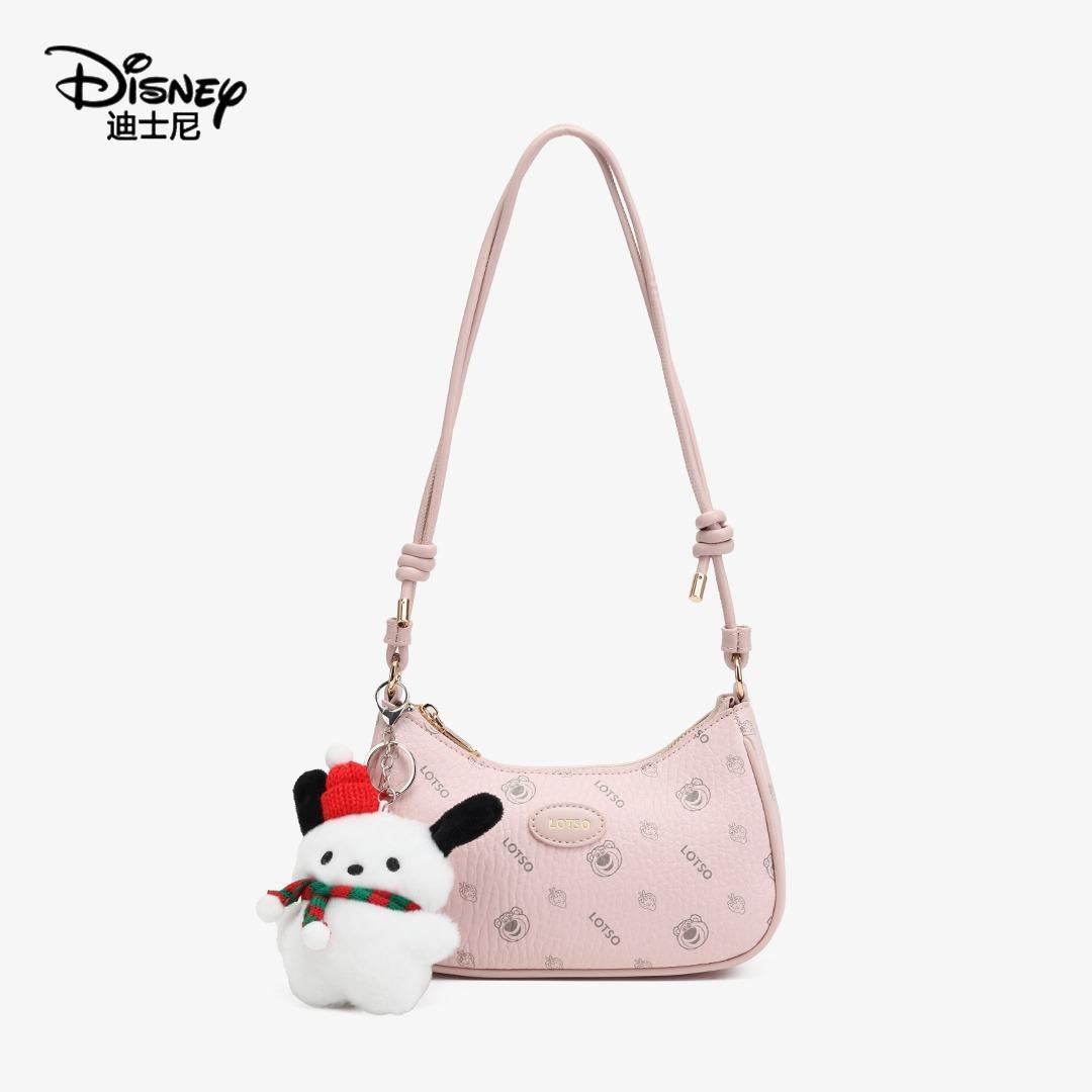 Disney Lotso Sabit - Tas Selempang Baguette Plush Musim Dingin Manis Pink/tas ketiak tas pundak cewek