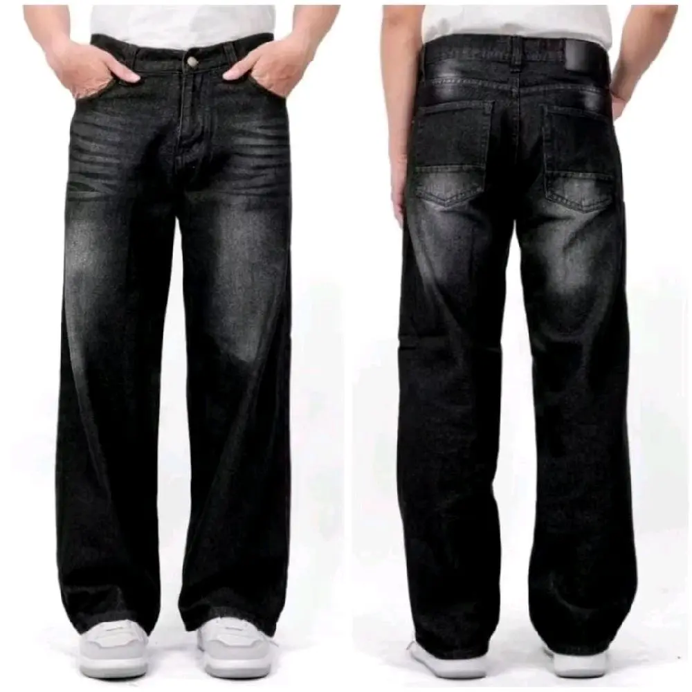 celana jeans kulot gombrong pria  jeans longgar celana gombrang Loose celana panjang denim