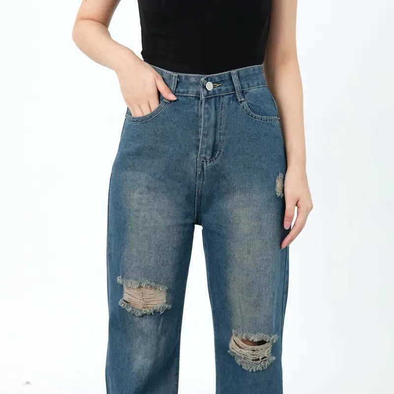 [LUXE.DLABEL] - 220 JEANS  | Celana Panjang Highwaist Wanita Jeans Jeans Wanita Polos Ripped Jeans Highwaist  Skinny Jeans Highwaist Baggy Wideleg Jeans Kulot jeans Boyfriend Jeans Kargo J 5