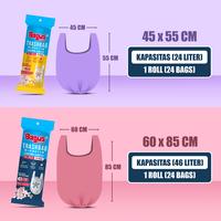 Gambar Bagus Trashbag Roll T-shirt 60 cm x 85 cm 46L - 24's (scented) - Kantong Sampah - Plastik Sampah - X1, Silver dari Bagusmartofs Kota Administrasi Jakarta Barat 4 Tokopedia