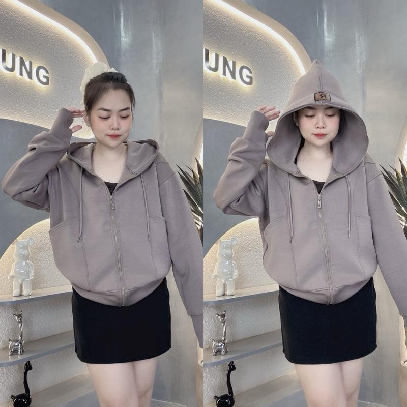    6 TÚI   Áo Khoác nữ Cotton PC vải mềm mịn Túi đứng - 2 túi ngoài sâu rộng 4 túi trong có khóa kéo tiện lợi Nón To đi nắng thiết kế trẻ trung - Nhung Nguyễn Top Women 