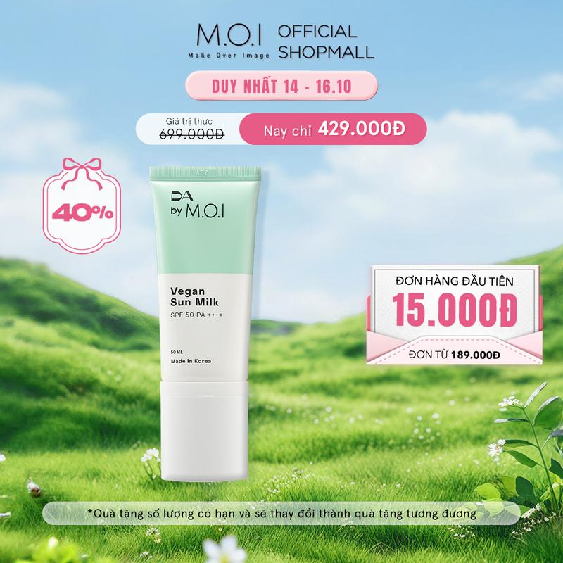 Kem chống nắng thuần chay Skincare DA by MOI Vegan Sun Milk 50ml