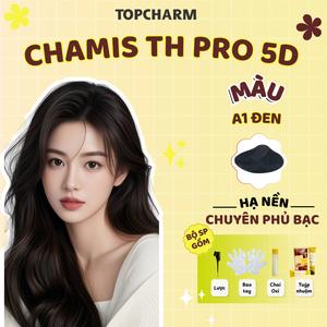 Kem nhuộm tóc Màu Đen Tuyền A1 Phủ Bạc Chamis TH Pro Kem Nhuộm Tóc 5D Màu Thời Trang Không Cần Tẩy Dưỡng Tóc Nữ Chuẩn Salon Găng Tay Oxy