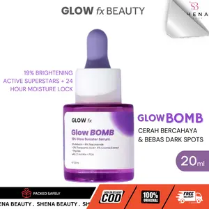 Glow Fx Glow Bomb Serum Ungu 20ML - Serum Perawatan Wajah Glowing & Memudarkan Bopeng Bekas Jerawat 19% Brightening Power