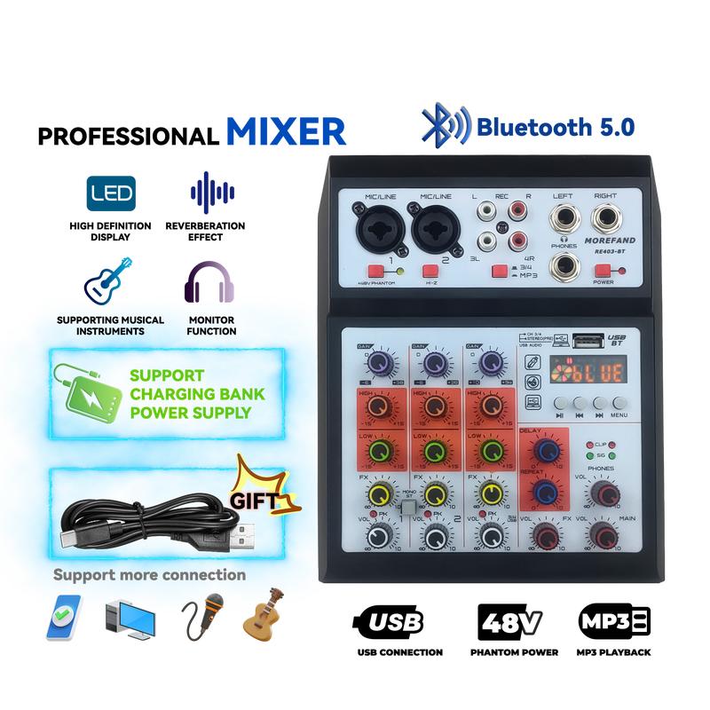 MIXER RE-403 USB 4 Channel Mixer W/Bluetooth Sound Mixer Audio - TikTok ...