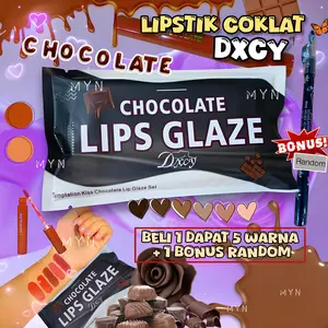 { BONUS DAPAT 1 random ] Lipglaze DXCY Coklat 5 pcs Lip DXCY BPOM