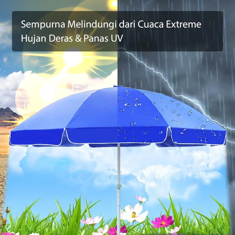 BISA COD Payung Jualan 200 CM Payung Tenda Taman Pantai Cafe Bazar Lapak dengan Sarung 1