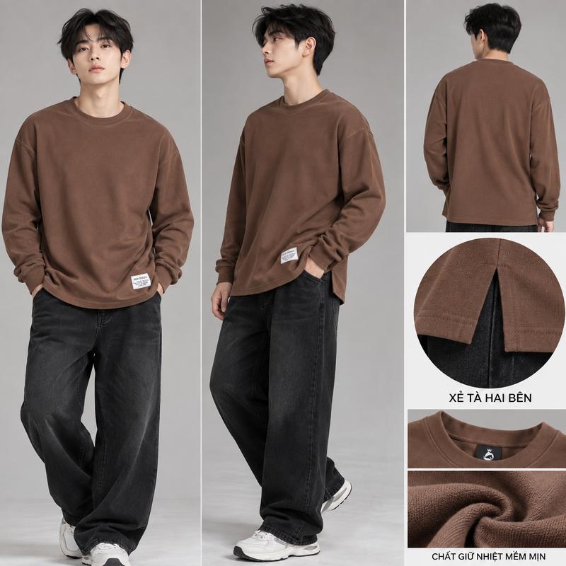Áo Giữ Nhiệt Nam Nữ UMAOR Thanh Lịch Ấm Áp chất Zip lông thỏ siêu mềm mại fom dáng cực đỉnh xẻ tà tinh tế