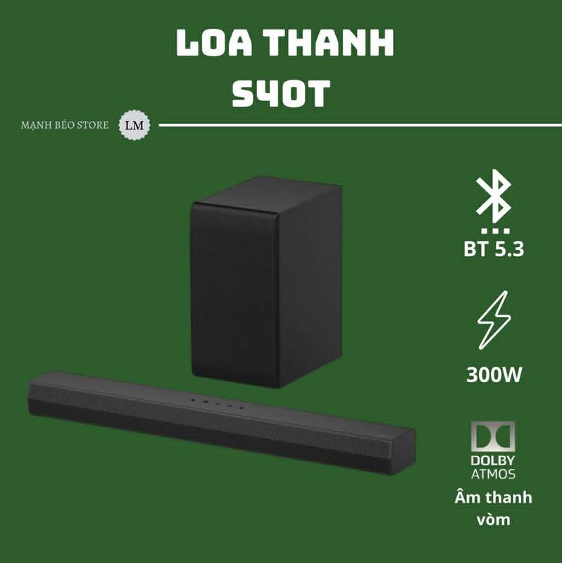 Loa thanh soundbar S40T - 2.1 kênh, 300w