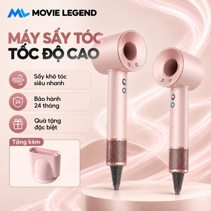 [kol] [Bản Cao Cấp] Máy Sấy Tóc 2 Chiều Movie Legend Nóng Lạnh 1500W - 3 Tốc Độ & 4 Mức Nhiệt Độ - Chống Gãy Rụng Tóc - Bảo Hành 12 Tháng - SG HCM  [HSY]
