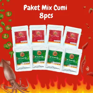 Paket Sambal Cumi Pedas | Cumi Ijo | Cumi Mix Pedas & Ijo 8 pcs - D'Spatula