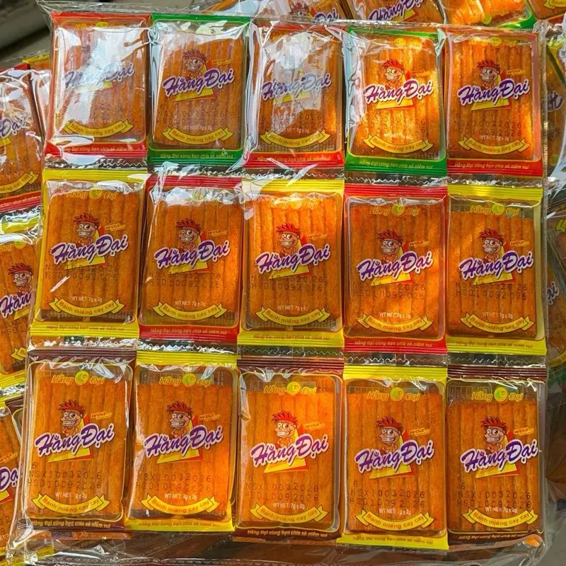 1 Lốc 60 gói NHỎ (7g/gói) Tăm cay vị Dê nướng Hằng Đại, Đồ Ăn Vặt, Snack vị Sườn Dê Hằng Đại