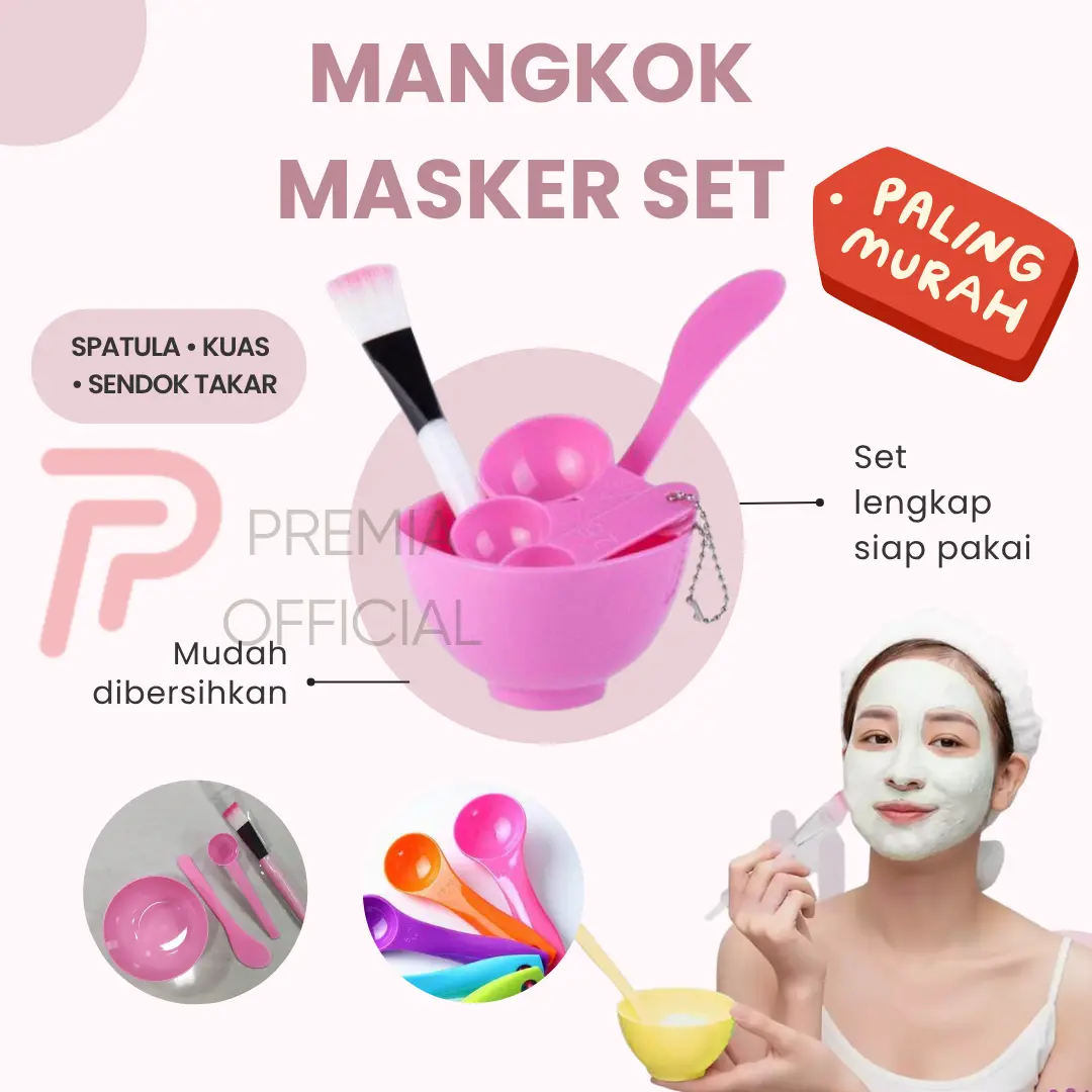 TERMURAH! Mangkok Masker Set Lengkap Spatula Sendok Takar Kuas Set Alat Perawatan Wajah Skincare